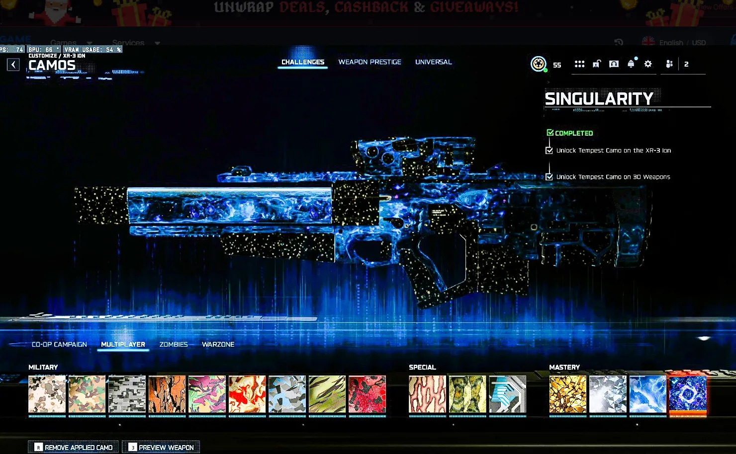 π₯ BO7 π₯ π 30 Singularity | π
450 Camos | π¦ Handmade Legit | βοΈ Level 55 | π― All Guns Unlocked | π¦ 10 Ops | πΉοΈ Steam/Battle.net/PSN/Xbox | π VIP Service